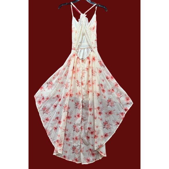 Rue 21 - Women's Summer Sleeveless High Low Hem Ruffle - Floral Dress - Pink -XS - Picture 2 of 16